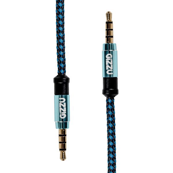 Gizzu 3.5mm AUX Cable 1.5m - Black/Blue - Image 2
