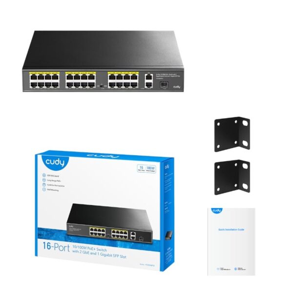 Cudy 16-Port Unmanaged PoE+ Switch - Rack Mount - Image 3