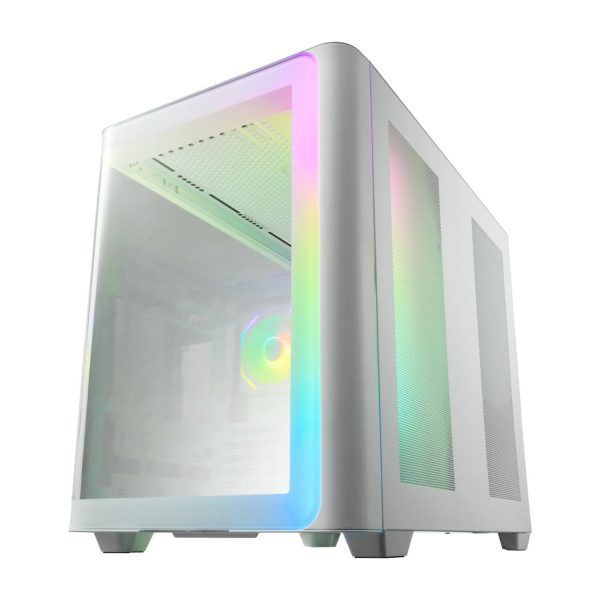 FSP M580 ARGB ATX Mid Tower Gaming Chassis - White - Image 2