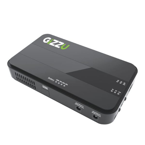 *Unboxed*GIZZU 36W 32Wh 8800mAh Mini Dual DC UPS Lithium - Black