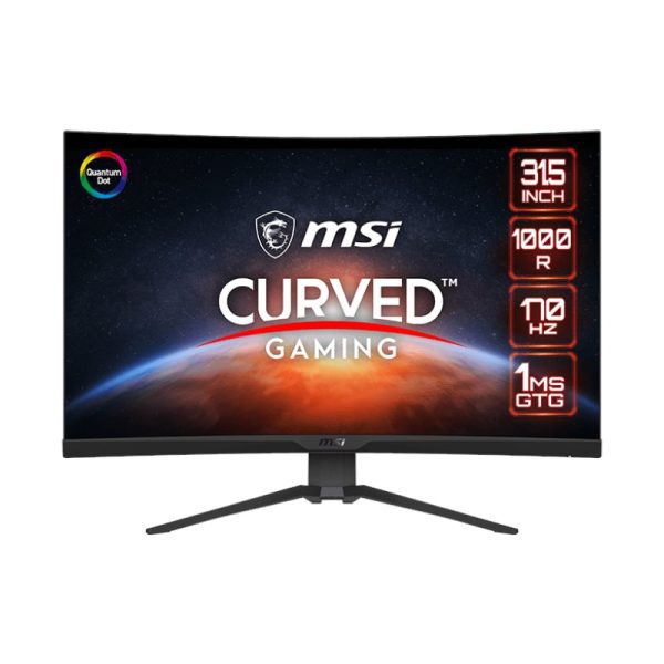 *Unboxed*MSI MAG325CQRF QD 31.5" Gaming Monitor 2560 x 1440 (QHD) Rapid VA with Quantum Dot 1 ms 170Hz FreeSync Premium HDR Ready 1000R HDMI DisplayPort Tilt and Height Adjustable