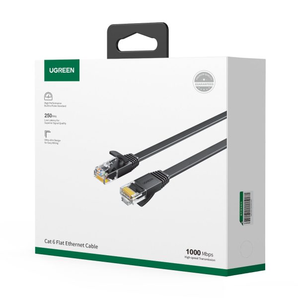UGREEN NW102 Cat6 U/UTP Flat Ethernet Cable 2m - Black - Image 5