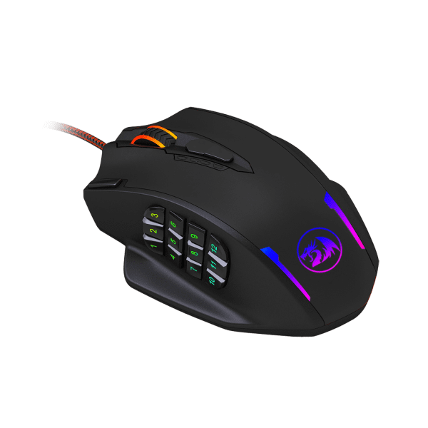 REDRAGON IMPACT 12400DPI MMO Gaming Mouse - Black - Image 3