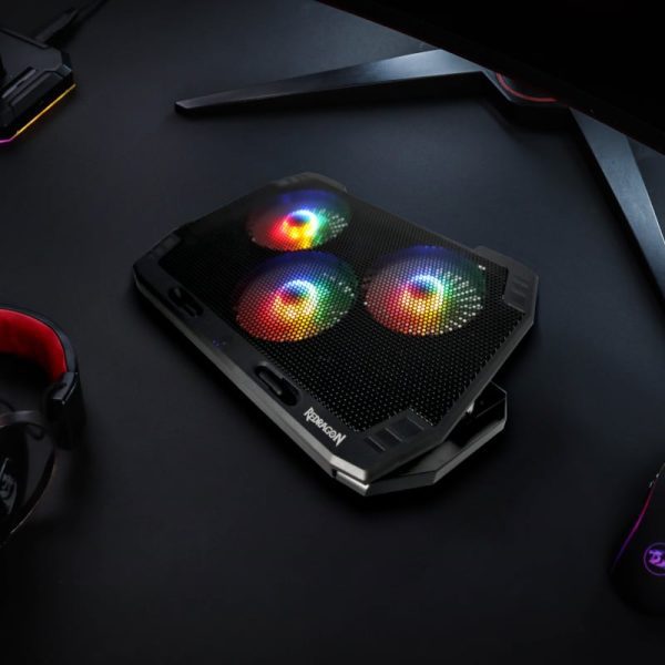 *Unboxed*REDRAGON Dual USB 3 Fan RGB Gaming Notebook Stand - Image 5