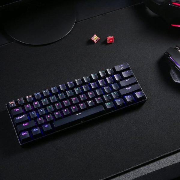 *Unboxed*REDRAGON DRACONIC PRO Mechanical 61 Key|Bluetooth 5.0|RGB 9 Colour Modes|Rechargable Battery|Type-C Charging Cable Gaming Keyboard - Black - Image 5