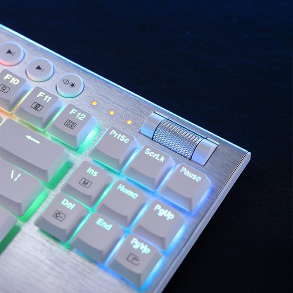 *Unboxed*REDRAGON HORUS 87KEY RGB LED SUPER-SLIM ALU FRAME - White - Image 8