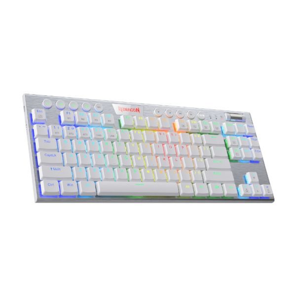 *Unboxed*REDRAGON HORUS 87KEY RGB LED SUPER-SLIM ALU FRAME - White - Image 3