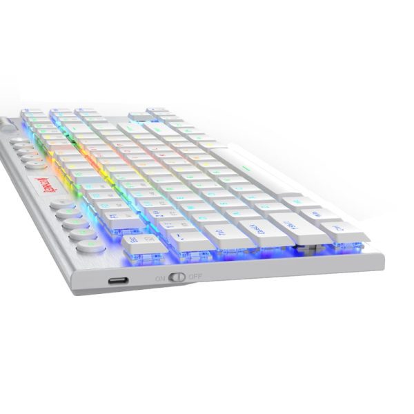 *Unboxed*REDRAGON HORUS 87KEY RGB LED SUPER-SLIM ALU FRAME - White - Image 4