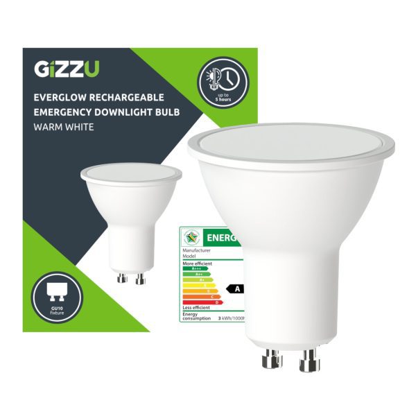 *Unboxed*Gizzu Everglow Rechargeable Warm White Emergency Downlight Bulb