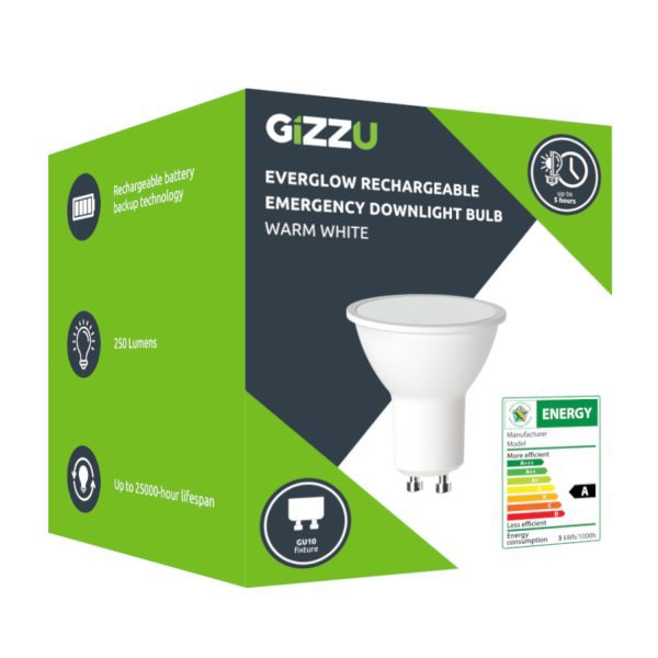 *Unboxed*Gizzu Everglow Rechargeable Warm White Emergency Downlight Bulb - Image 4