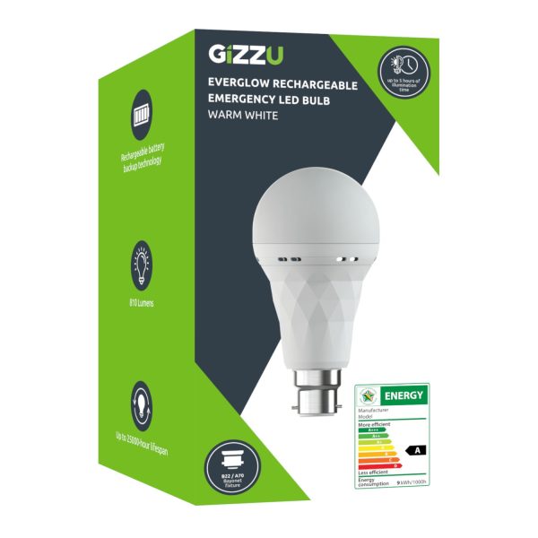 Gizzu Everglow Rechargeable Warm White Emergency LED Bulb - Bayonett - Image 5