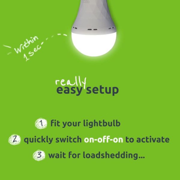 *Unboxed*Gizzu Everglow Rechargeable Warm White Emergency LED Bulb - Screw-In - Image 6