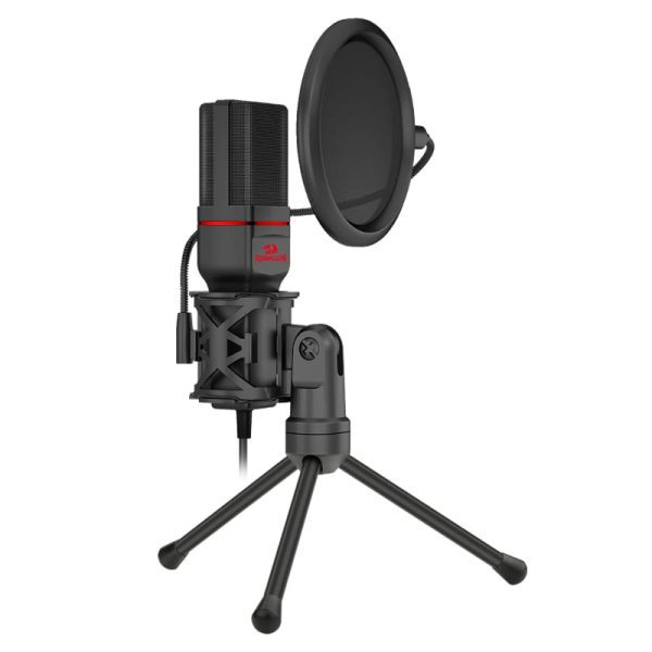 *Unboxed*REDRAGON SEYFERT 3.5mm Aux Gaming Mic and Tripod - Black - Image 3