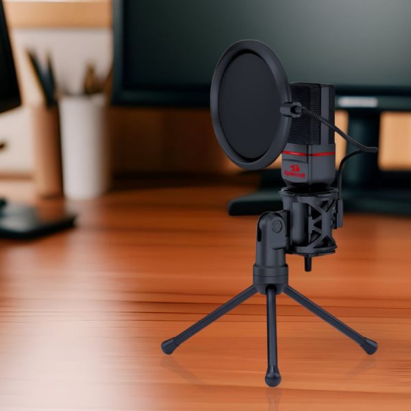 *Unboxed*REDRAGON SEYFERT 3.5mm Aux Gaming Mic and Tripod - Black - Image 4