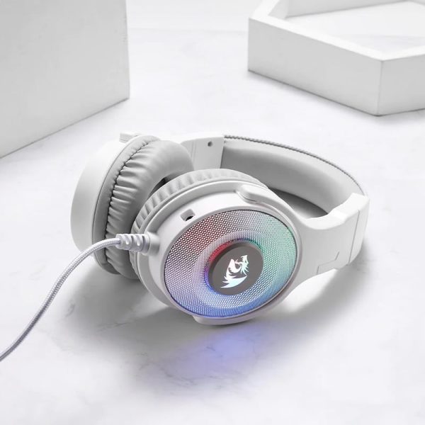 *Unboxed*REDRAGON Over-Ear PANDORA USB (Power Only)|Aux (Mic and Headset) RGB Gaming Headset - White - Image 7