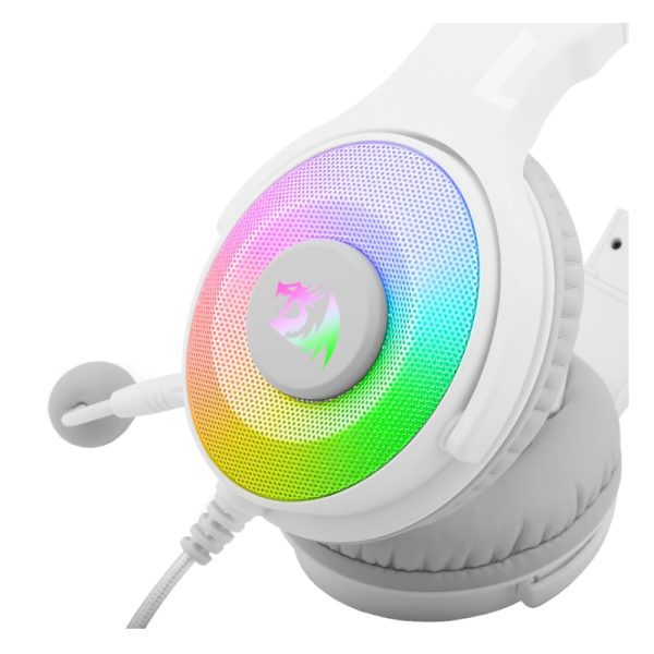 *Unboxed*REDRAGON Over-Ear PANDORA USB (Power Only)|Aux (Mic and Headset) RGB Gaming Headset - White - Image 5