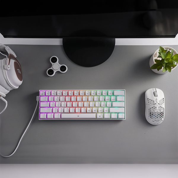 *Unboxed*REDRAGON DRAGONBORN Wired Mechanical Keyboard RGB
67Key Design - White - Image 7
