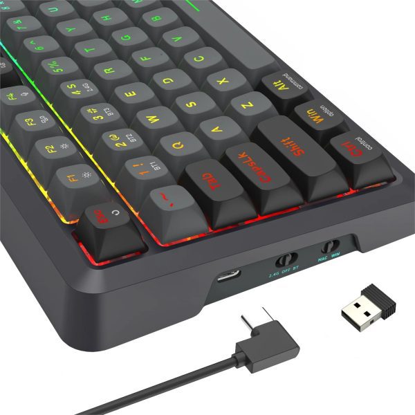 Redragon BREAGI PRO K688 98+1 Gasket Wireless Mechanical Keyboard (Triple Mode, RGB, Hot-Swappable, Cream Linear Switches) - Image 6
