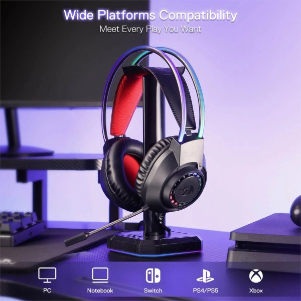 *Unboxed*Redragon SCREAM Over-Ear RGB Gaming Headset - Black - Image 2